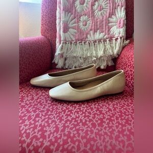 Vionic Orinda Square Toe Ballet Flats, Champagne, Size 9.5